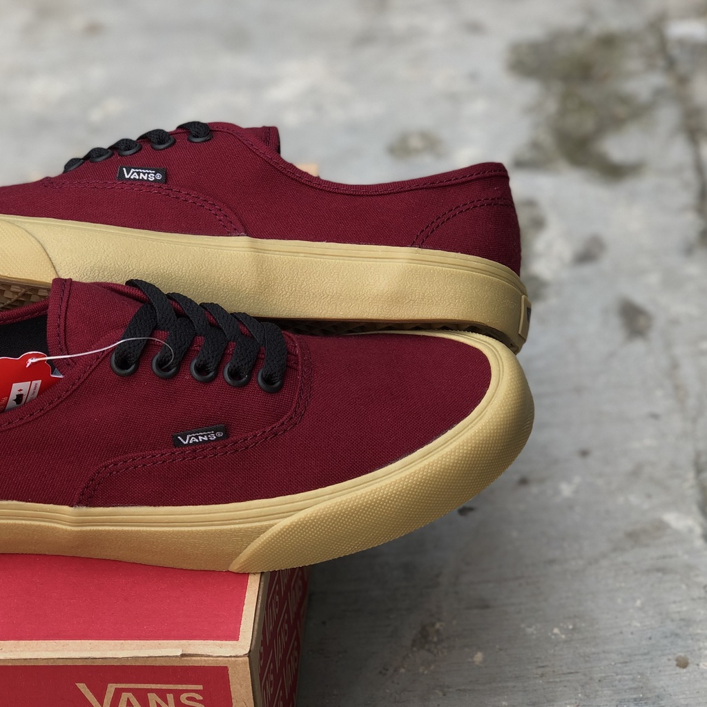 ( NEW BOX ) Sepatu Vans AUTHENTIC Maroon Gum