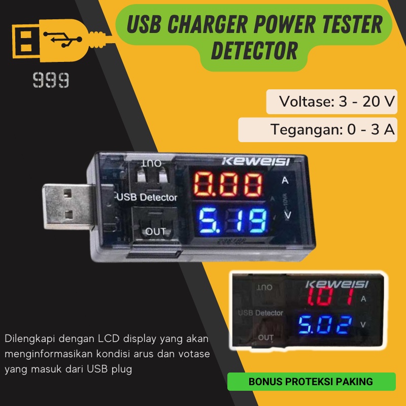 USB Voltage Tester Power Charger Detector