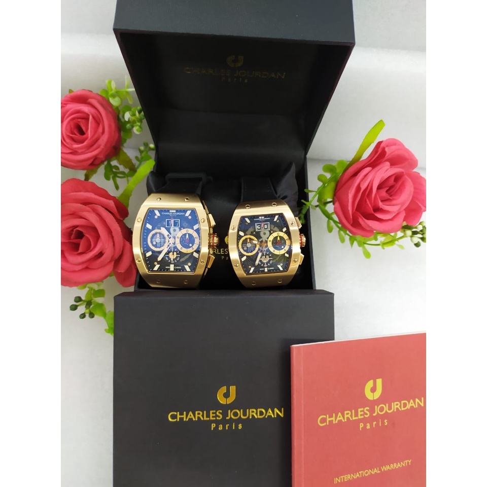 JAM TANGAN COUPLE CHARLES JOURDAN CJ1090  ORIGINAL GARANSI RESMI