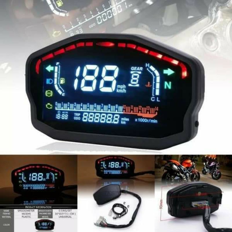Jual SPEEDOMETER DIGITAL WARNA UNIVERSAL MOTOR Shopee Indonesia