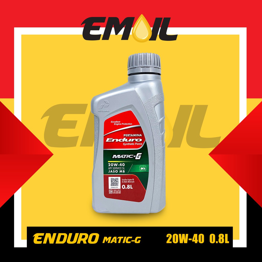 Oli pertamina enduro MATIC G 20w 40 API SL 800ml