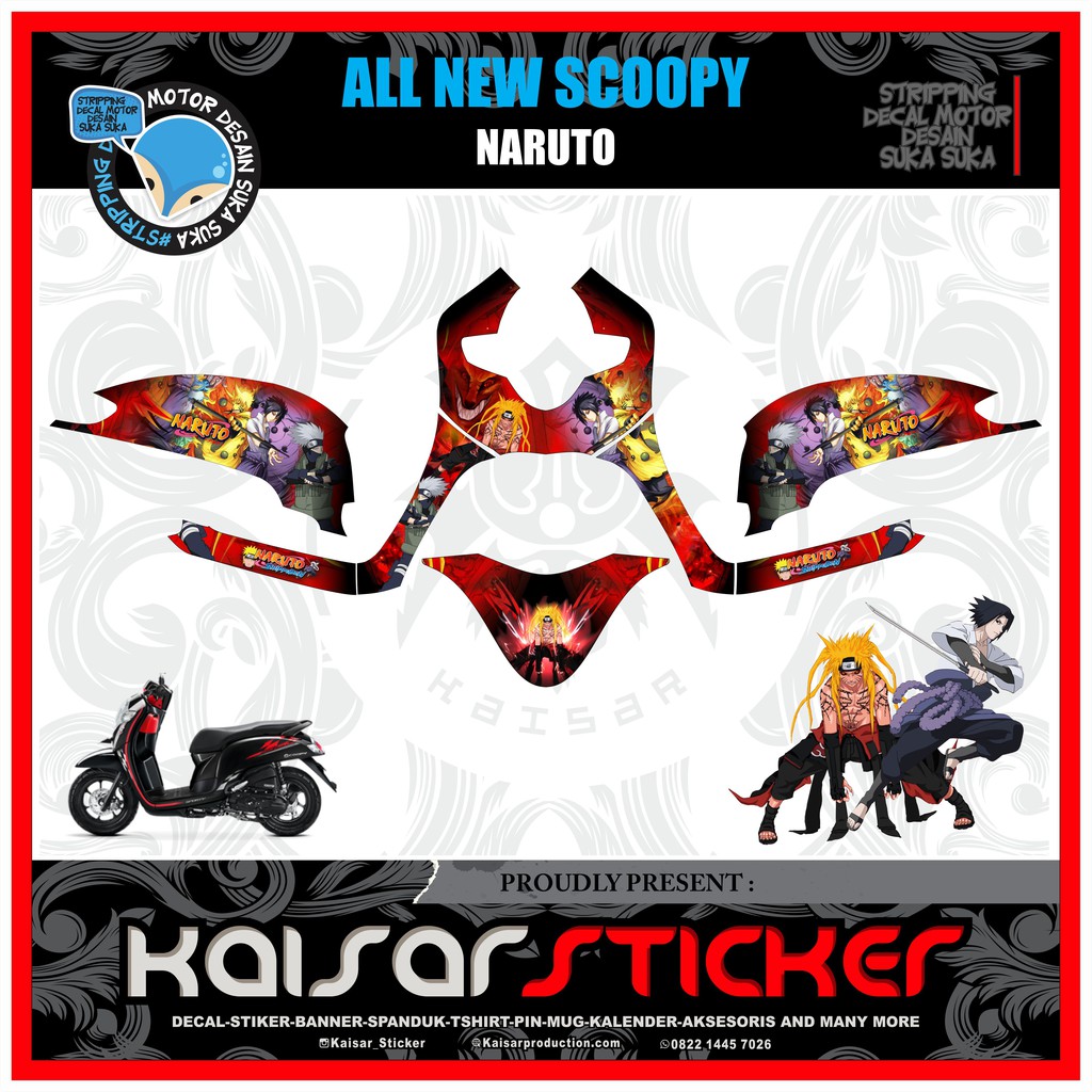 Decal Sticker Motor Full Body Stiker All New Scoopy 2019 ANIME NARUTO