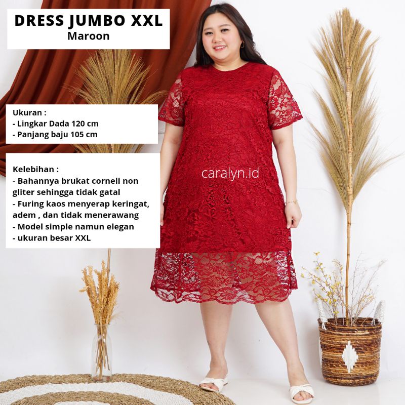 DRESS BRUKAT KONDANGAN BIGSIZE JUMBO XXL