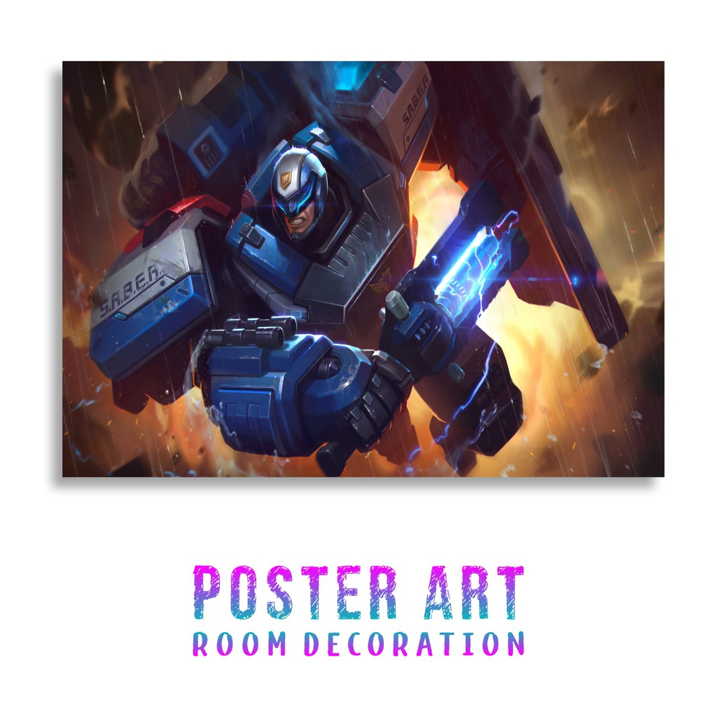 Poster Mobile Legends Johnson Saber Automata Shopee Indonesia