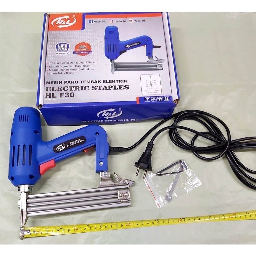 MESIN STAPLES ELETRIC GUN H&amp;L F30/ Stapler Staples Gun Electrik/ELECTRIC STAPLES/MESIN TEMBAK PAKU