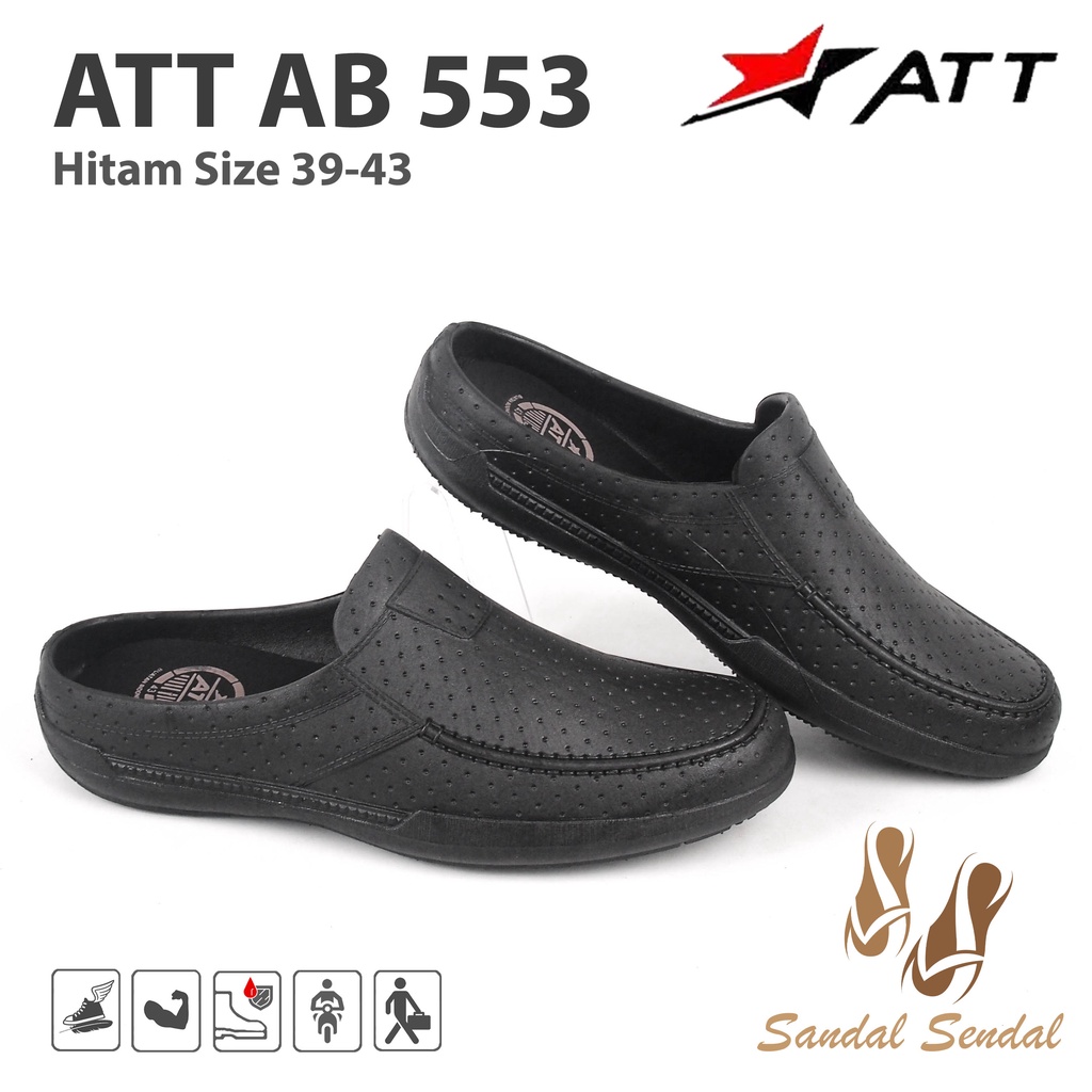 Sepatu Slip On Pria ATT AB 553 Hitam