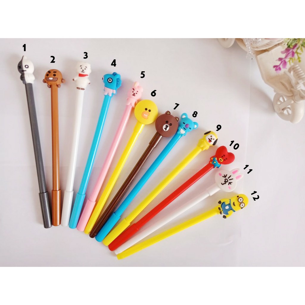 

PENA ALAT TULIS / PENA GEL WARNA HITAM MOTIF KARTUN LUCU