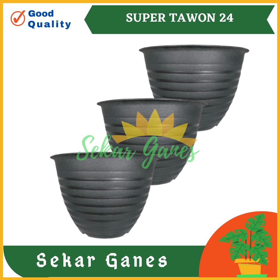 Pot Super Tawon 24 Cm Hitam Garden Of Love Pot Plastik 24CM Pot Tawon Pirus Putih 24 27 30 Tinggi