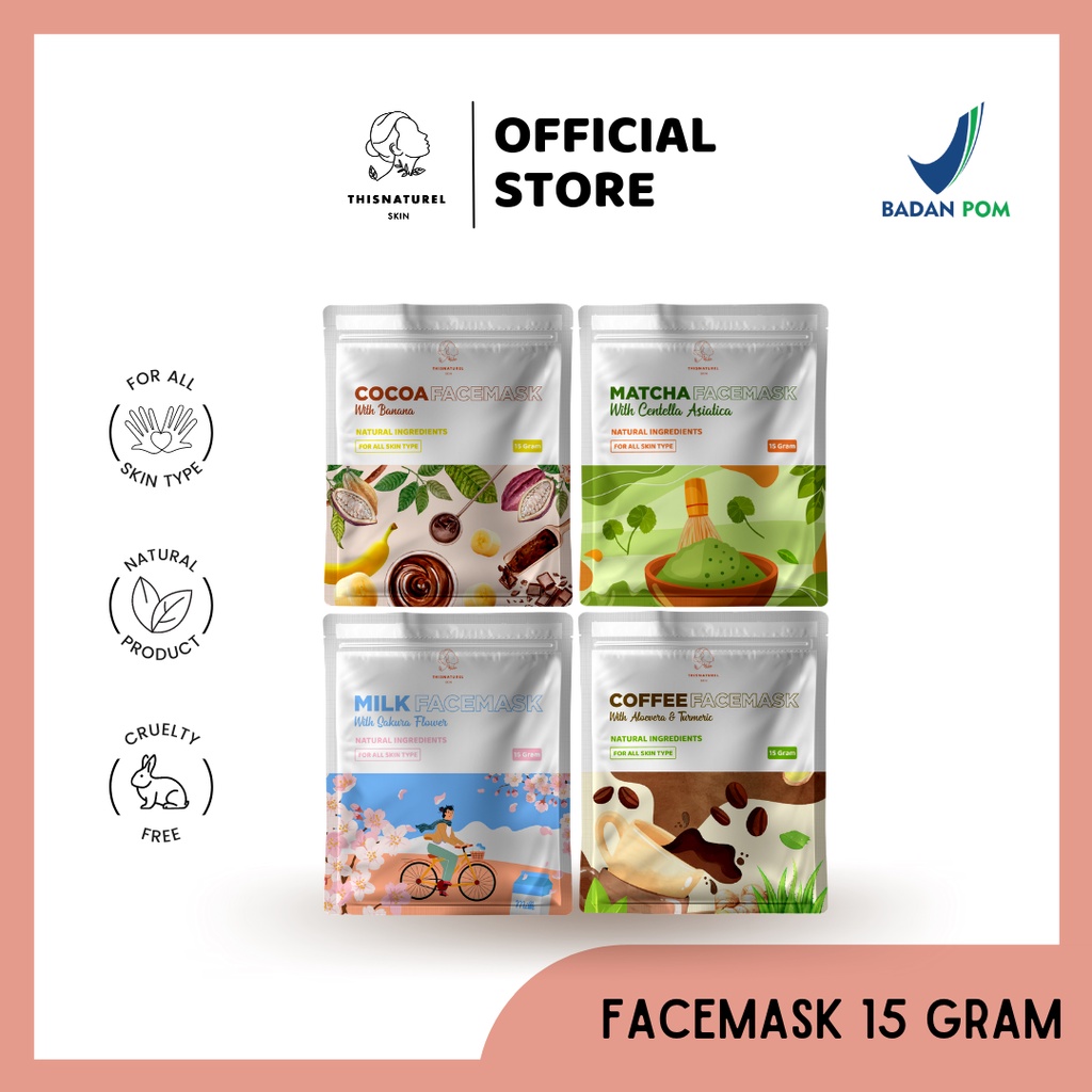 THISNATUREL Facemask - Masker wajah organik 15gram / natural face mask BPOM