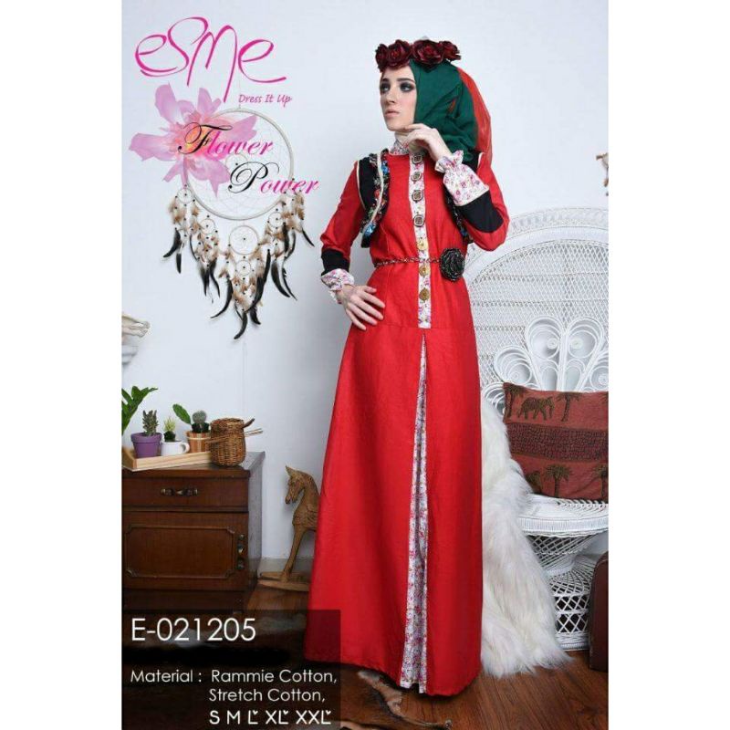 Dress Lebaran Terlaris. Gamis Remaja Trendy. Gamis Original Esme