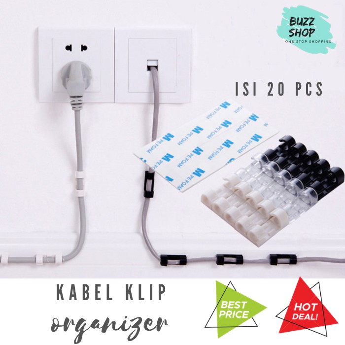 Kabel Klip Organizer 20 Pcs / Cable Clip Organizer AC-006