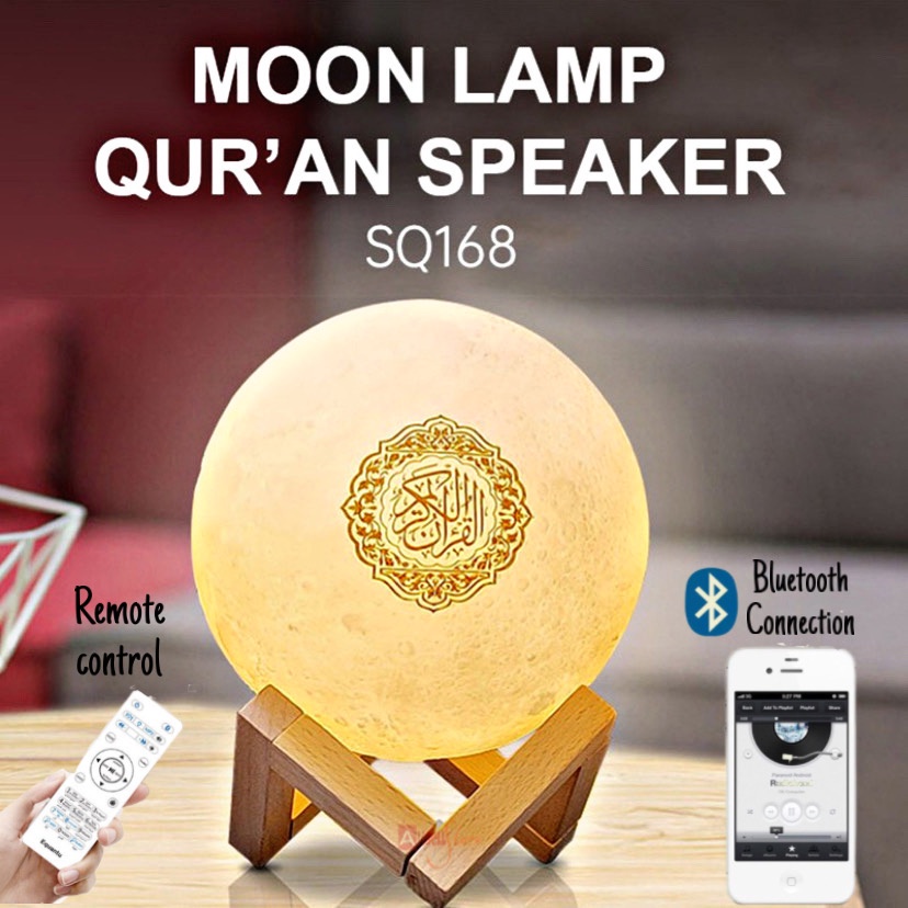 ( BISA COD ) PROMO MOON LAMP QUR'AN SPEAKER 3D LED BLUETOOTH / LAMPU HIAS 7 WARNA SPEAKER / SPEAKER ALQURAN / SPEAKER LAMPU / LAMPU SPEAKER ALQURAN 7 WARNA