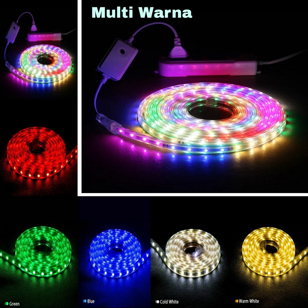 Lampu LED Strip RGB / Lampu Selang SMD 5050 + Free Adaptor -10 Meter