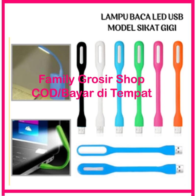 led light usb / lampu led elastis / lampu baca model sikat gigi