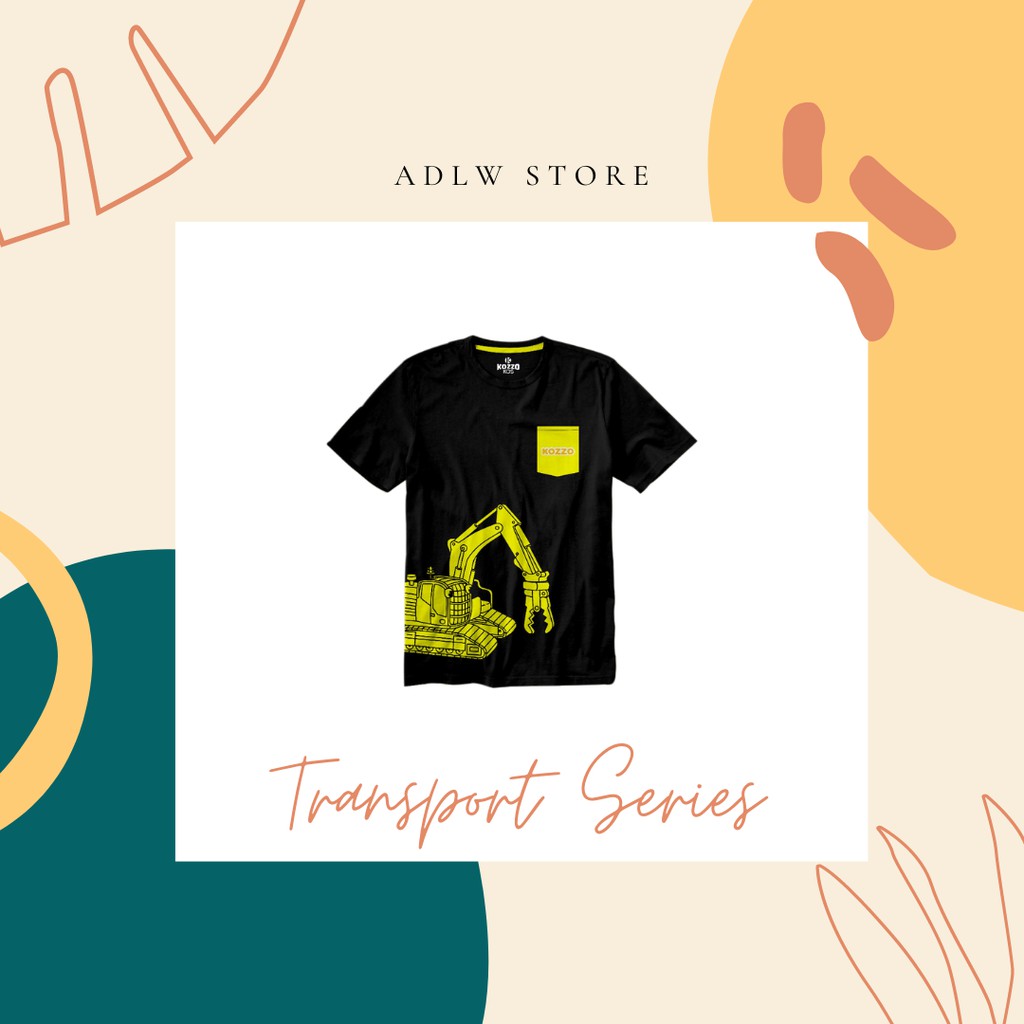 Kaos Baju Atasan Anak Laki Laki - Black Excavator