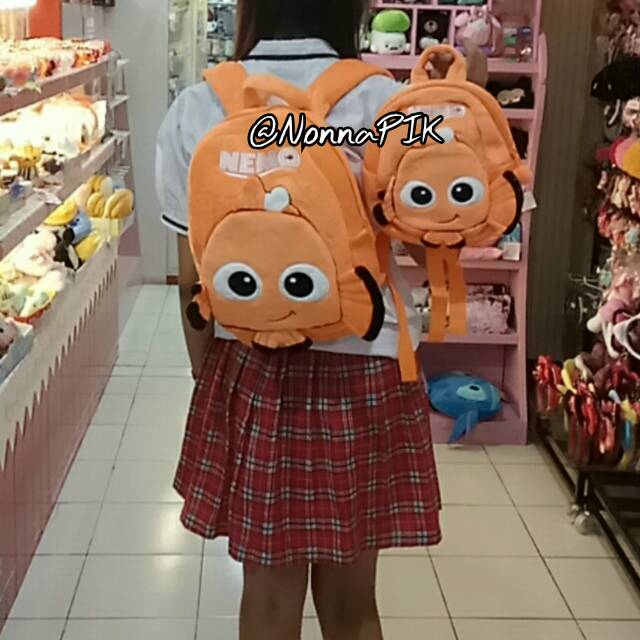 Tas Ransel Anak Dua Seleting Karakter Nemo / Cars size M dan L