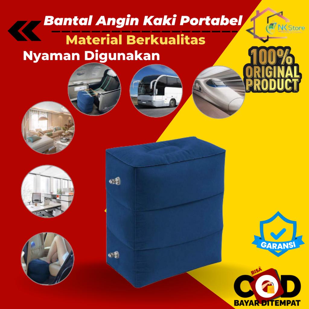 Bantal Angin Kaki Tidur Di Mobil Pesawat Portabel Inflatable Relaxing Feet Tool Foot rest Pillow