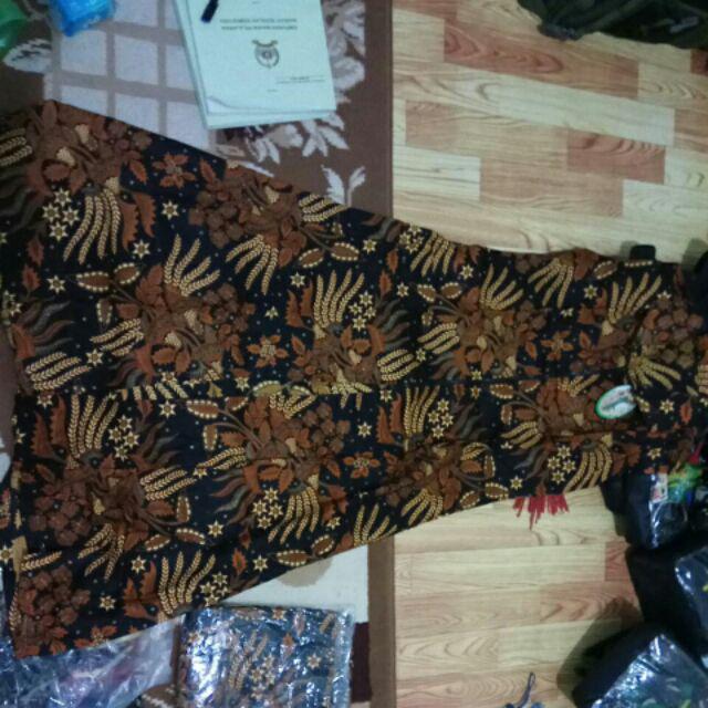 Couple Maxi Cardi Batik Sogan Manggar Mas Sarimbit Outer Seragam Kerja Kondangan Modern Kardigan