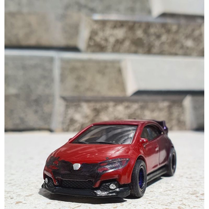 Hot Wheels 2016 Civic Type R Custom Repaint 3 Colors Ban Karet Detailing HW Hotwheels