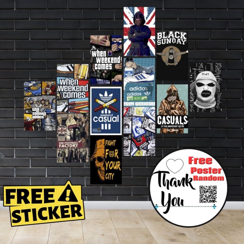 Poster Dinding Aesthetic (16PCS) Poster Dinding Kamar Cowok DIstro Casual Ukuran A6 aesthetic wall