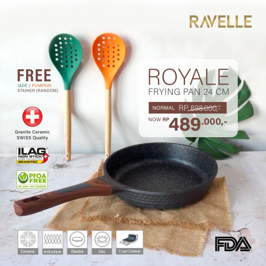 RAVELLE ROYALE Frypan 24 Cm/26 Cm Panci Penggorengan 24/26 cm