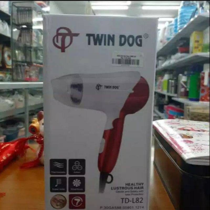 Twindog  , TD L82  , Twin Dog , Hairdryer , Hair Dryer , Pengering rambut  ,  350 watt