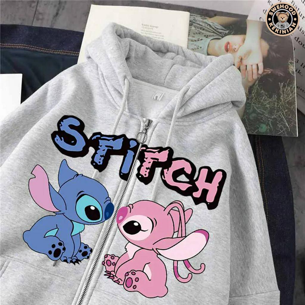 STITCH GEMOY ZIPPER PREMIUM Jacket Crewneck Sweater Hoodie Wanita Kekinian Oversize Fashion Outfit Ootd Korean Style Jaket Krunek Suiter Hudie Jicket Crewnek Sweter Hody Cewek Remaja Bahan Fleece Tebal LD 110 PB 65