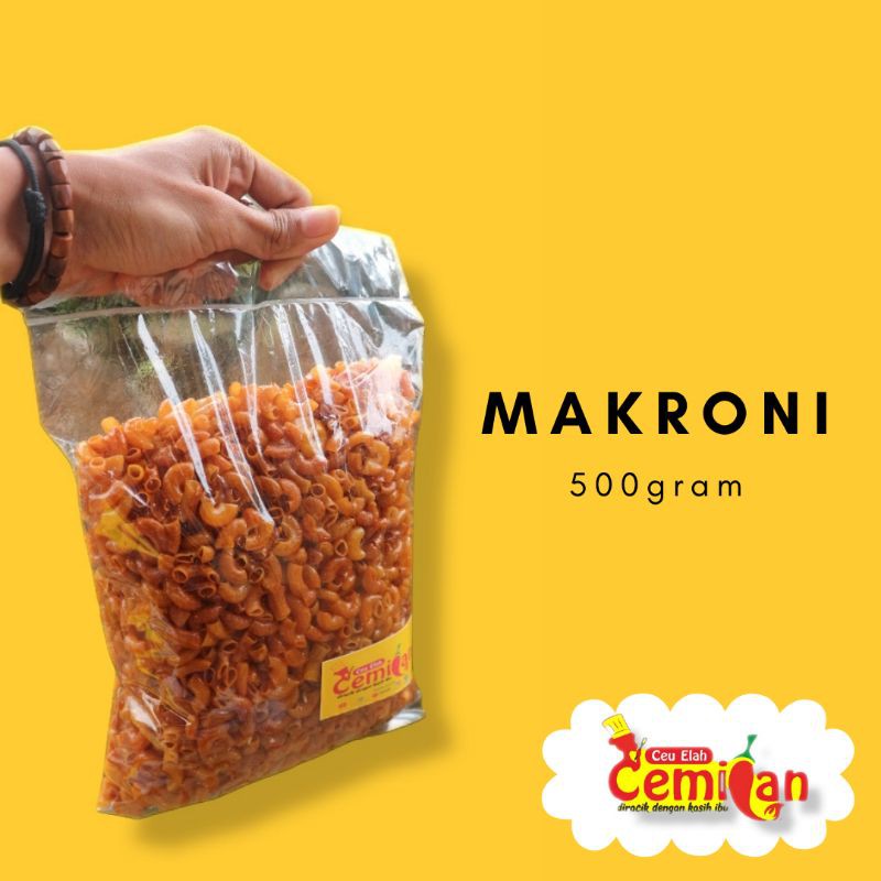 

Makaroni / Makroni kemasan 500gram cemilan ceu elah rasa pedas dan lainnya