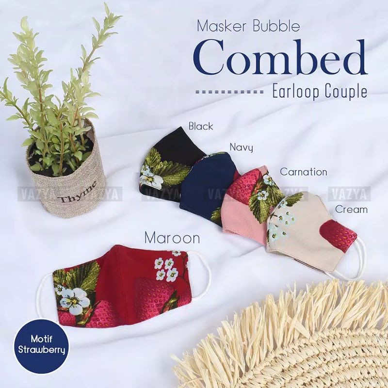 Masker Bubble Combed Earloop Couple