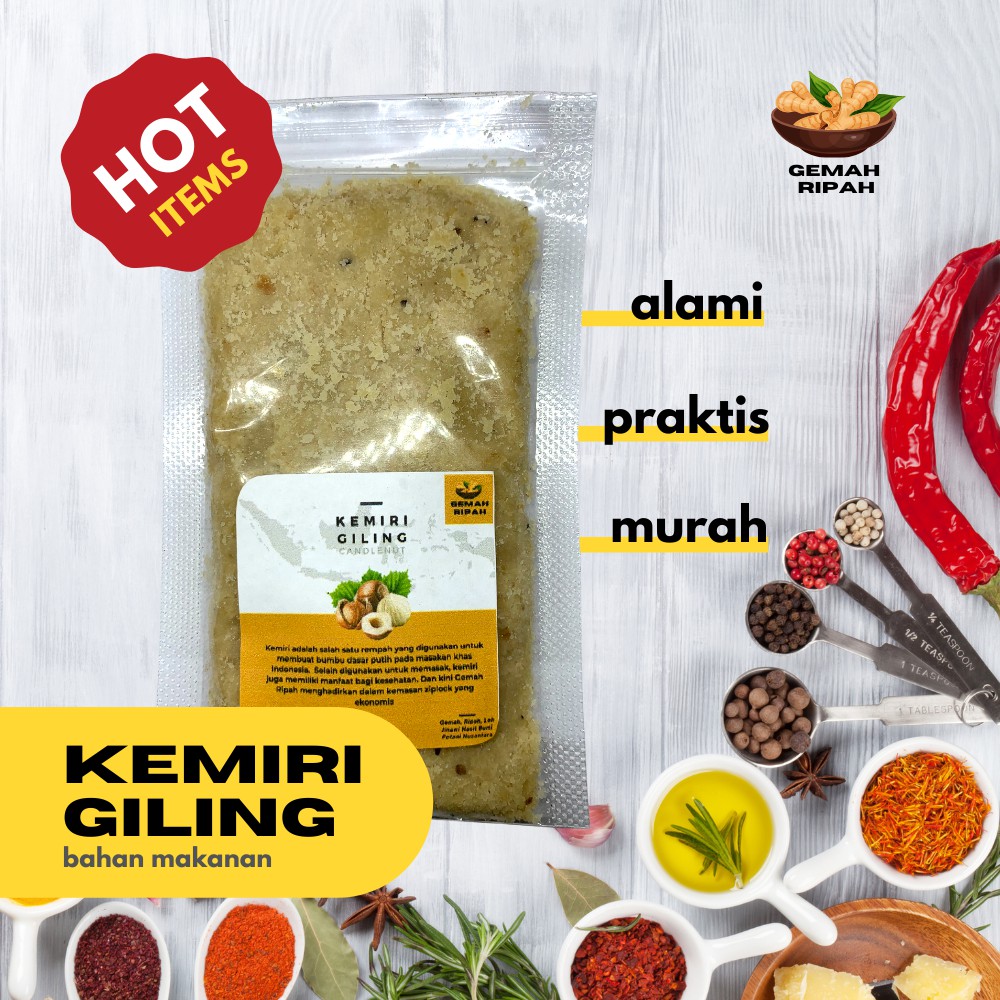 

Kemiri Bubuk Premium Minyak Kemiri Asli Bayi Penumbuh Rambut Candlenut Oil Rempah Bubuk Murni