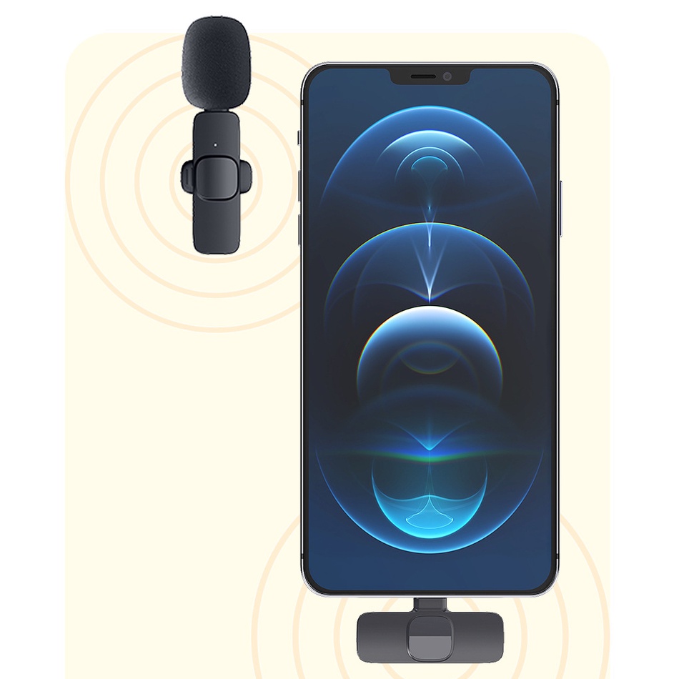 MIC CLIP-ON WIRELESS MIKROFON MINI VLOG Smartphone Mikrophone Portable HP BISA NGECAS Mikrofon Smartphone 2.4Ghz USB Type C Android Microphone PC/Phone/Camera TikTok YouTube Facebook Live Stream Vloger