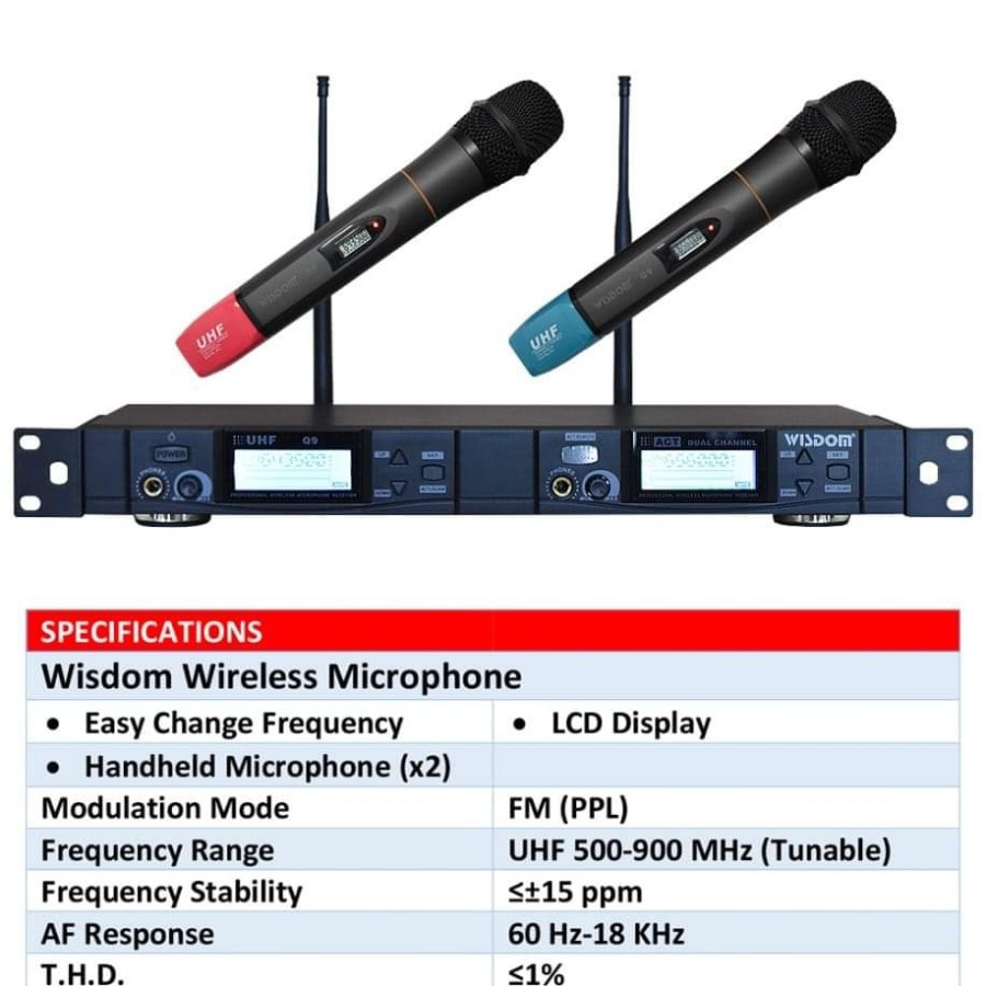 Mic Wirelless Wisdom Q9 HH Original bergaransi