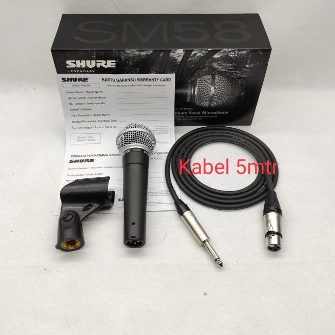 Mic Kabel SHURE SM58 Original Made In Mexico Plus Kabel 5 Meter Star Seller