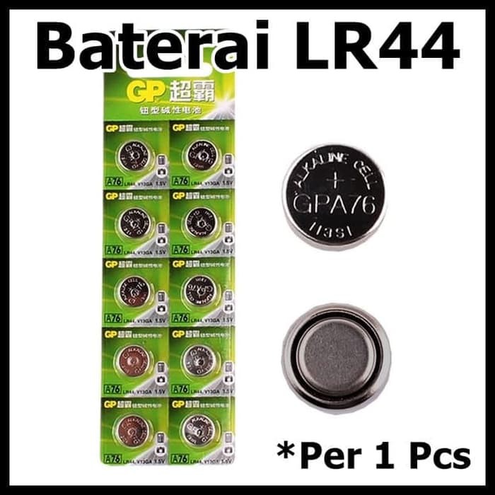 Original Baterai GP 1.5V ALKALINE type A76 LR44 AG13 Battery Coin