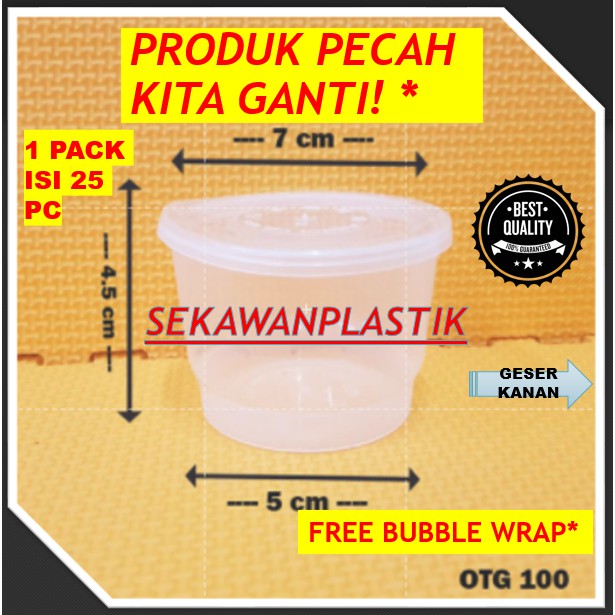 BISA RETUR! 25PC Thinwall Cup 100 ml tempat sambal kontainer Kotak makan plastik OTG100 OTIPACK