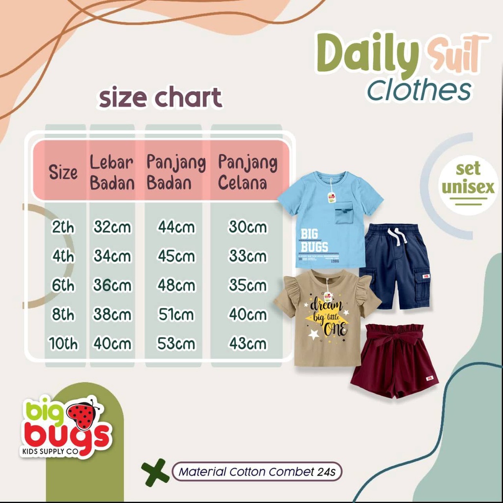 Setelan anak Daily Suit Clothes by Big Bugs