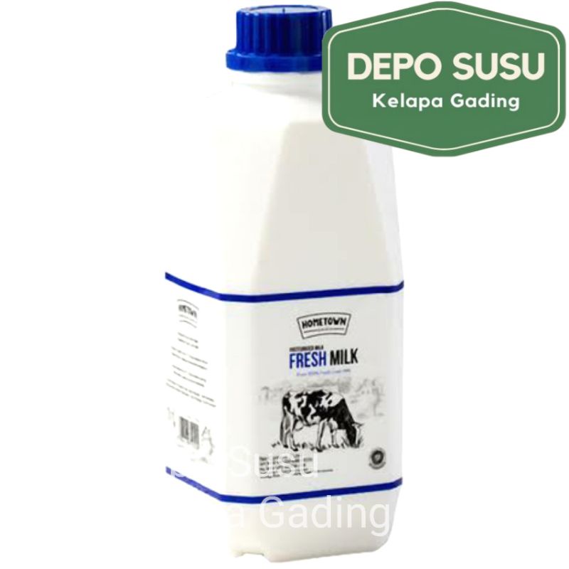 Susu Hometown 1L | Premium Fresh Milk Home Town Susu Sapi Murni Segar 1 2 3 liter L