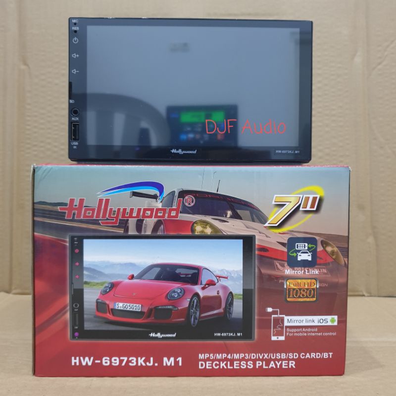 Head Unit Double Din Deckless Hollywood HW 6973 KJ M1 - 7 Inch - Body Panjang - Bluetooth Mirrorlink