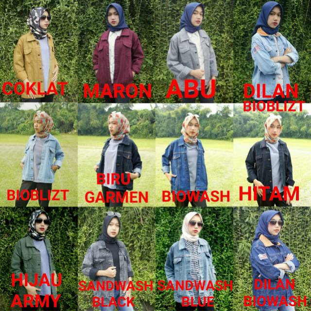 JAKET LEVIS DENIM CEWE WANITA BIOBLIZT BIOWASH HITAM BIRU GARMEN COKLAT ABU MERAH MAROON HIJAU ARMY