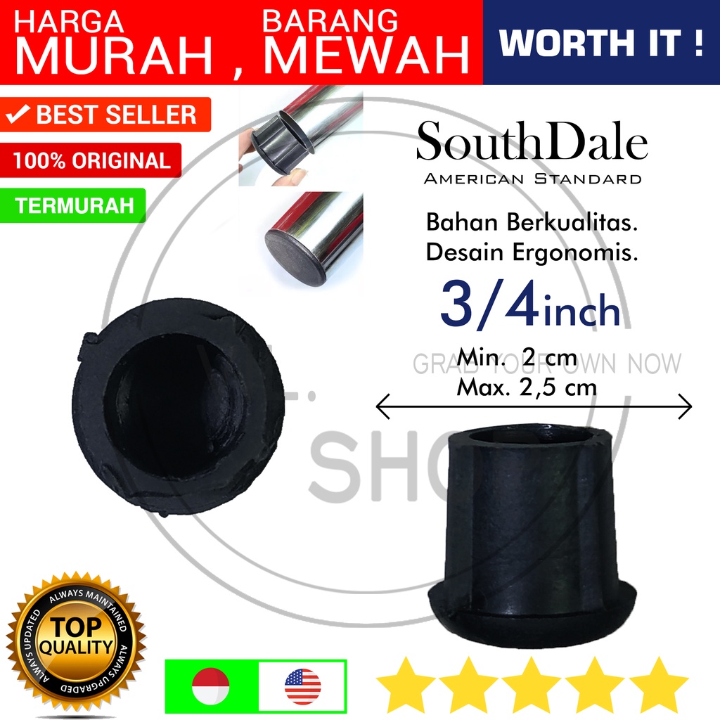TAPAK DOP PENUTUP PIPA BESI / TAPAK PENGAMAN KAKI KURSI MEJA STAINLESS 3/4" 3/4 INCH INCI TUTUP PIPA