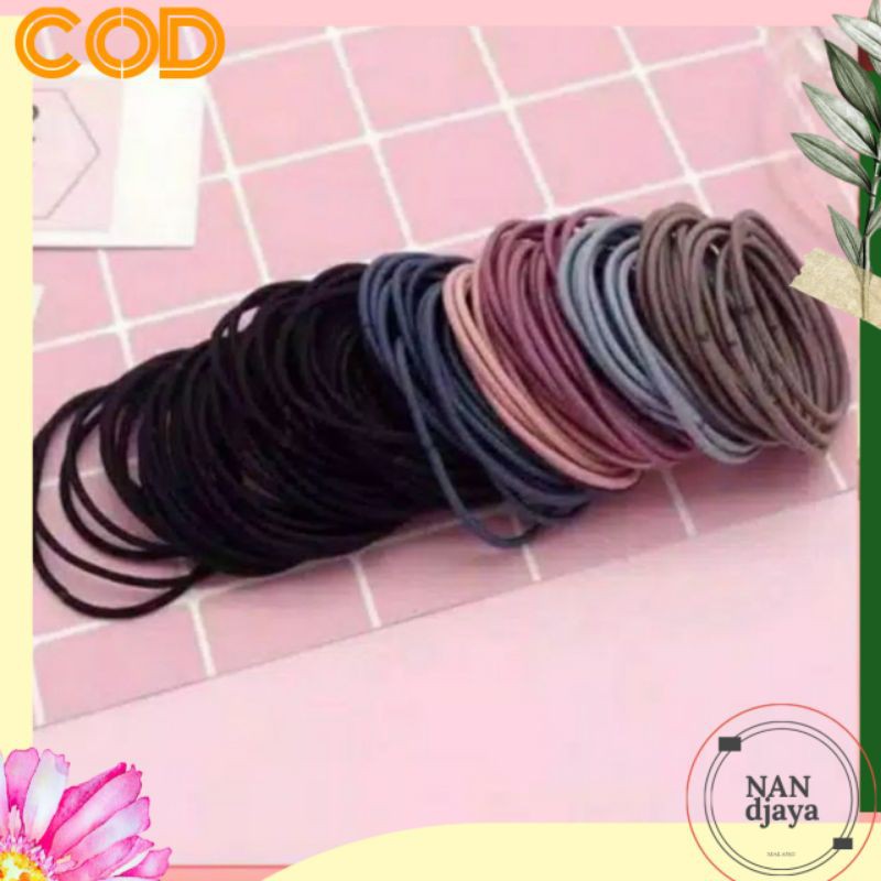 10pcs KARET IKAT RAMBUT KUNCIR BULAT