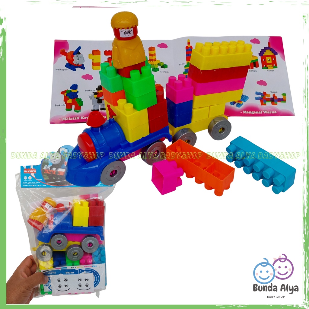 Mainan Blocks Kereta Keretaan Anak - Mainan Block Lego Roda Kereta - Mainan Anak Building Blocks