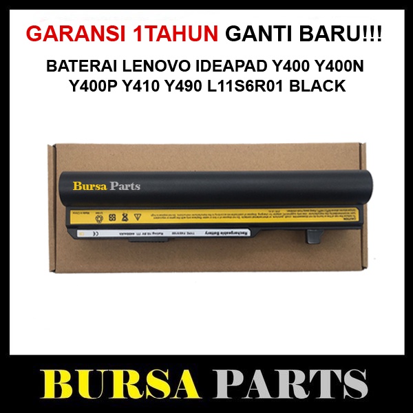 Baterai Lenovo IdeaPad Y410 Y400 Y400N Y400P Y490 L11S6R01black