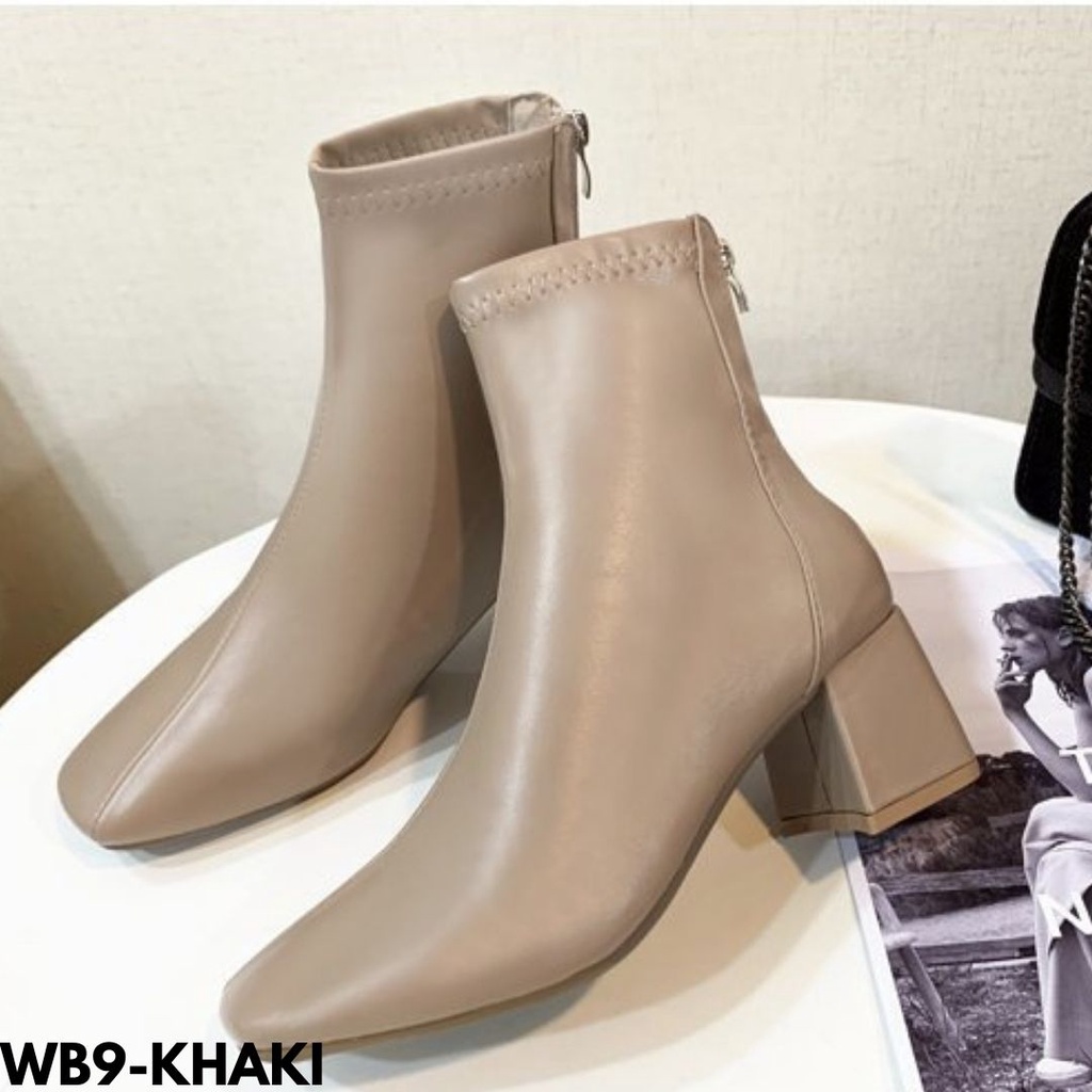 SEPATU BOOTS WANITA ALA ALA KOREAN SUPER COOL BAHAN PU BERKUALITAS IMPORT WB9