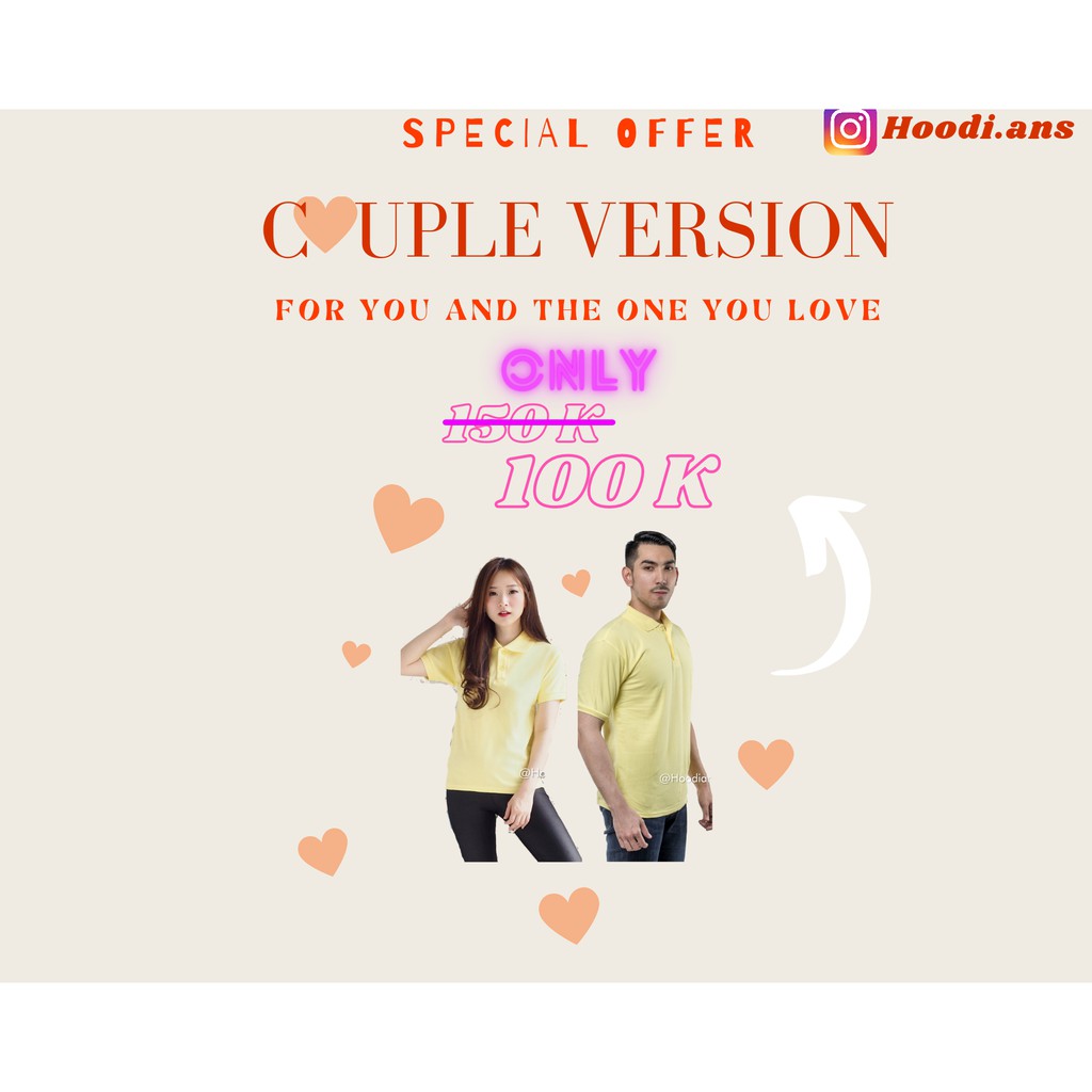 BUNDLING COUPLE SEPASANG KAOS KERAH POLOS MURAH UNTUK KEKASIH/PASANGAN/PACAR