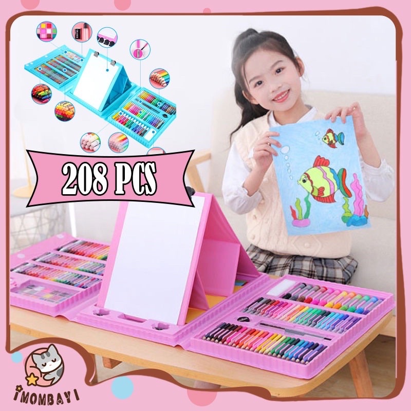 ART SET 208 PENSIL WARNA Crayon set 208pcs - Crayon Mewarnai - 208 Warna - Pensil Krayon (Alat Menggambar atau Mewarnai) Hadiah anak-anak