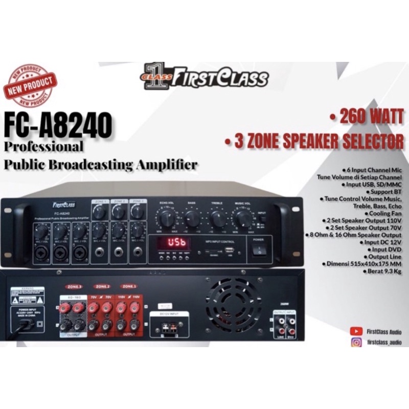 Amplifier Karaoke Firstclass FC A8240 / FCA 8240 Bluetooth