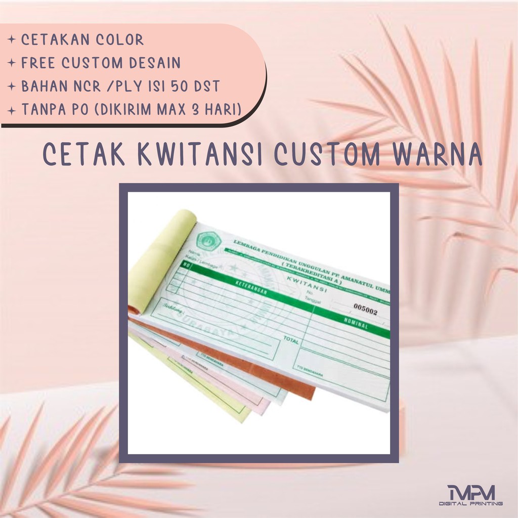 Jual Cetak Kwitansi Custom Warna Shopee Indonesia