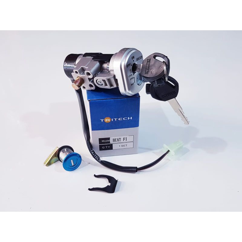 KUNCI KONTAK ASSY SET KUNCI JOK BELAKANG ORIGINAL TRITECH STANDAR MOTOR BEAT FI/BEAT ESP ISS/BEAT PO