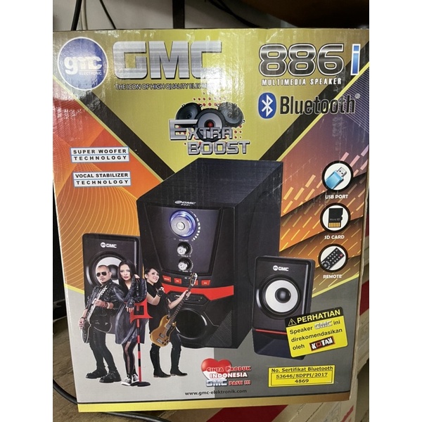 Speaker aktif GMC 886i Extra Woofer Bluetooth, SD card, USB. ada remote